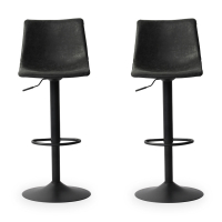 Stozy Tabouret de Bar Fara Noir - 2 Pièces