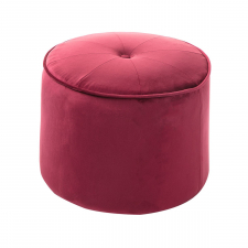 Baytex Pouf en Velours Goa Ø 40 cm Rouge