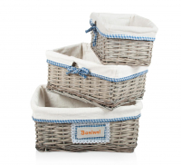 Baninni Rieten Mandjes Mita Grigio 3 Stuks - Blauw