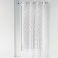 Voile Vorhang 140 x 280 cm Zigzag Weiß