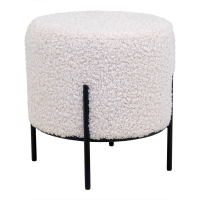 House Collection Pouf Ø 35,5 cm Morten Blanc Teddy