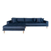 House Collection Velvet Hoekbank Milo Lounge Sofa Links Donker Blauw