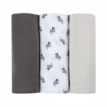Béaba Lange en Mousseline Savana Grey - 3 Pcs