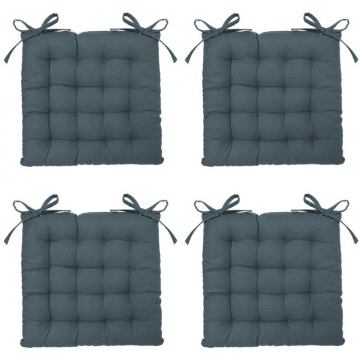 Eazy Living Coussin de Chaise Basile Bleu Foncé 38 x 38 cm - 4 Pièces