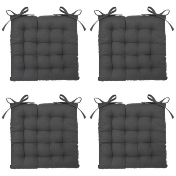 Eazy Living Coussin de Chaise Basile Gris Foncé 38 x 38 cm - 4 Pièces