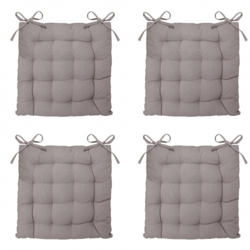 Eazy Living Coussin de Chaise Basile Gris Clair 38 x 38 cm - 4 Pièces