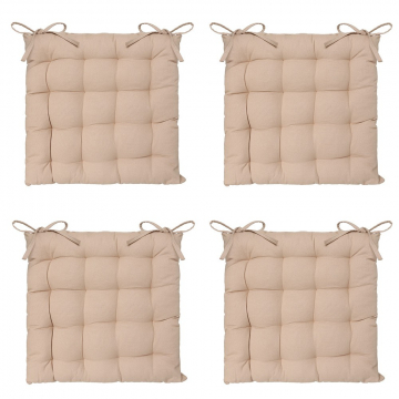 Eazy Living Coussin de Chaise Basile Beige 38 x 38 cm - 4 Pièces