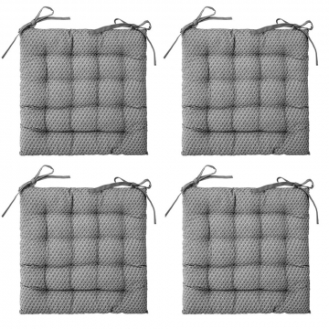 Eazy Living Coussin de Chaise Therese Gris 38 x 38 cm - 4 Pièces