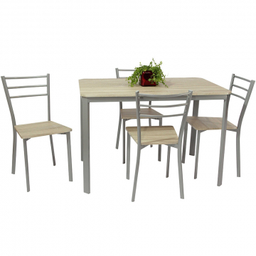 FurniStyle Eetkamerset 5-delig Brixen – Eettafel Met 4 Stoelen