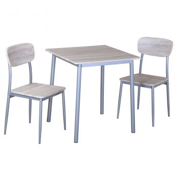 FurniStyle Eetkamerset 3-delig Trente – Eettafel Met 2 Stoelen