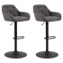 Smuk Bouclette Tabouret de Bar Dione Gris - 2 Pièces