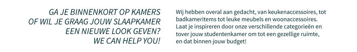 Ruim aanbod artikelen voor jouw studentenkamer